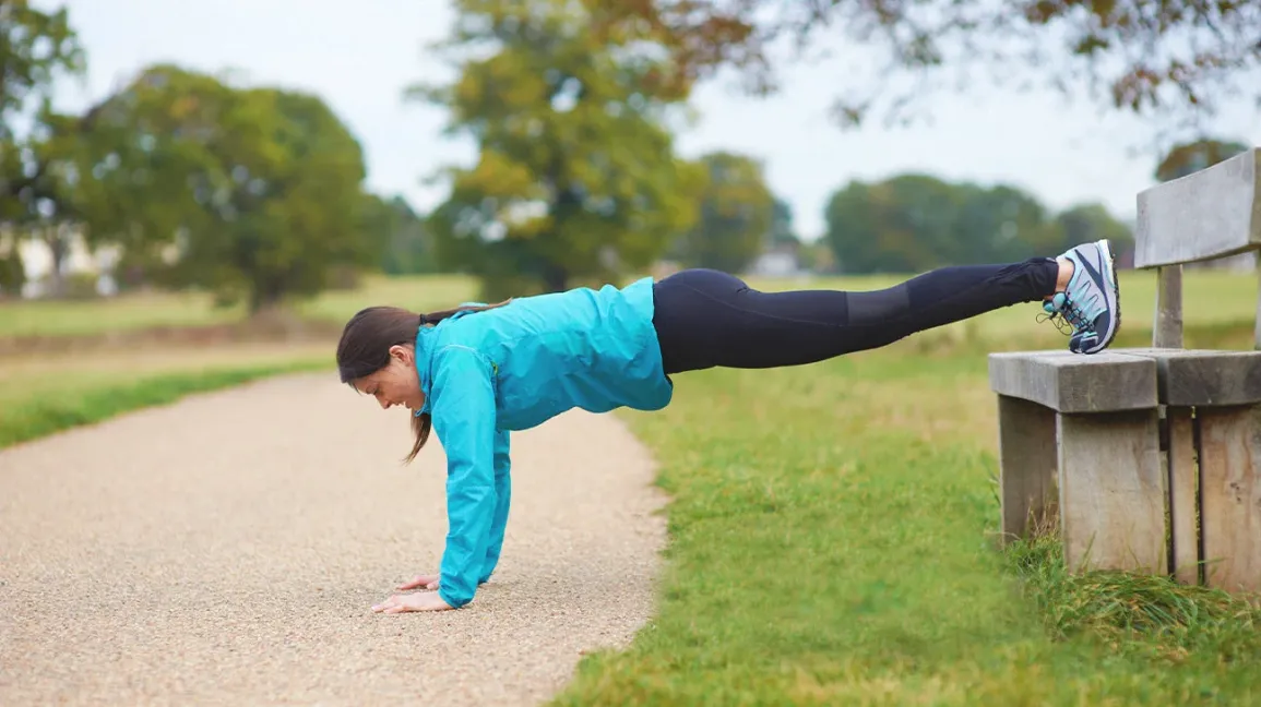 Woman doing Decline Push Up