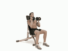 Man doing Arnold Press with dumbbell