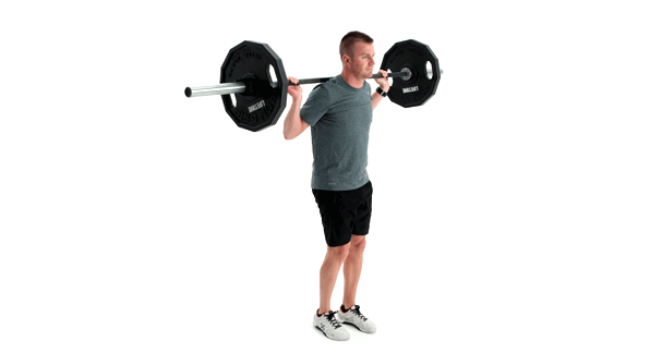 Man doing Barbell Lunge (reverse)