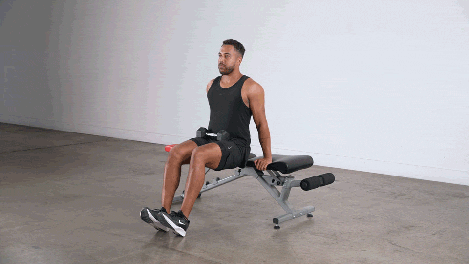 Man doing Dumbbell Bench Dips