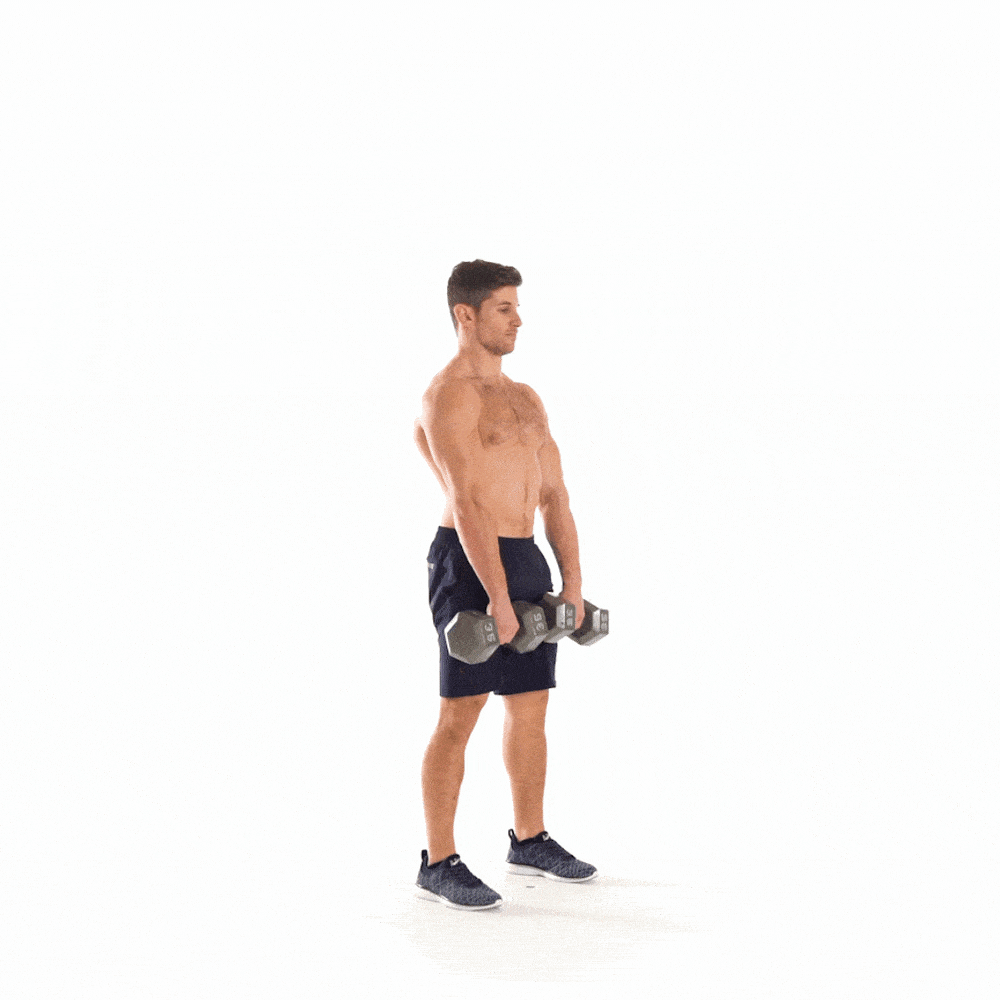 Man doing Dumbbell Romanian Deadlift