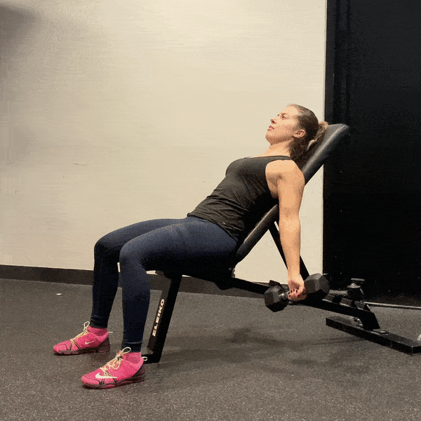 Man doing Incline Dumbbell Curl