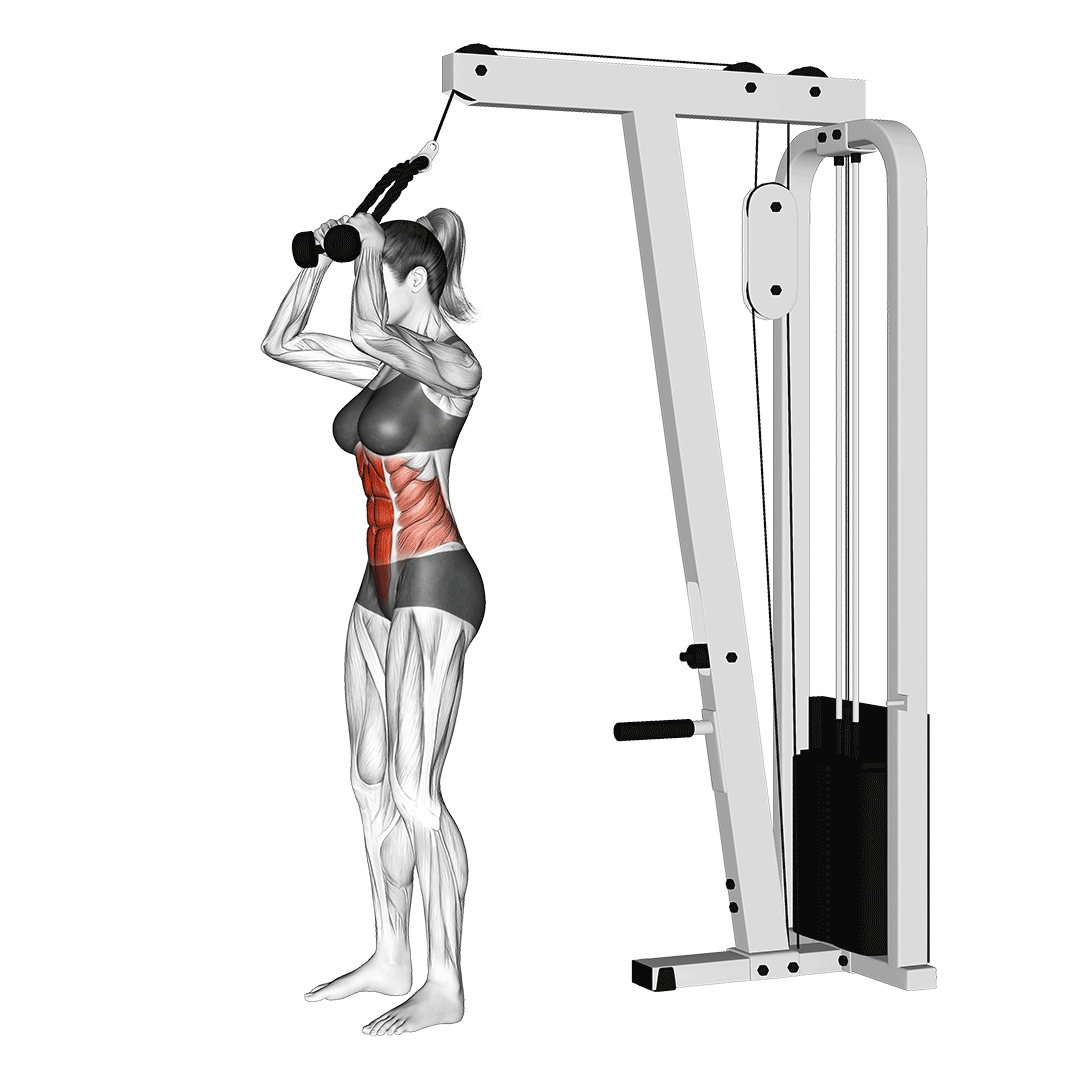 Woman doing Cable Standing Crunch With Rope