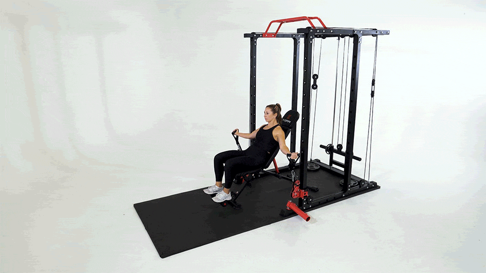 Woman doing Incline Cable Curl