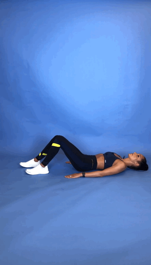 Woman is doing Heel Slides with Kegel