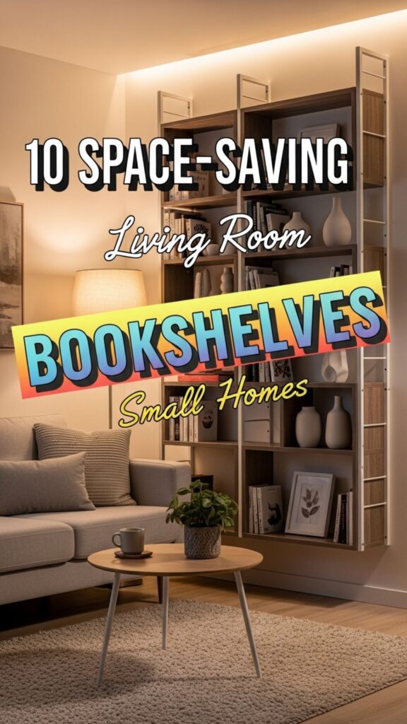 1. 10 Space-Saving Living Room Bookshelves for Small Homes