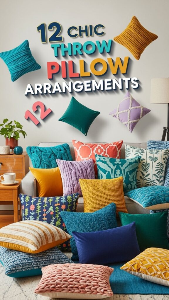 1. 12 Chic Throw Pillow Arrangements