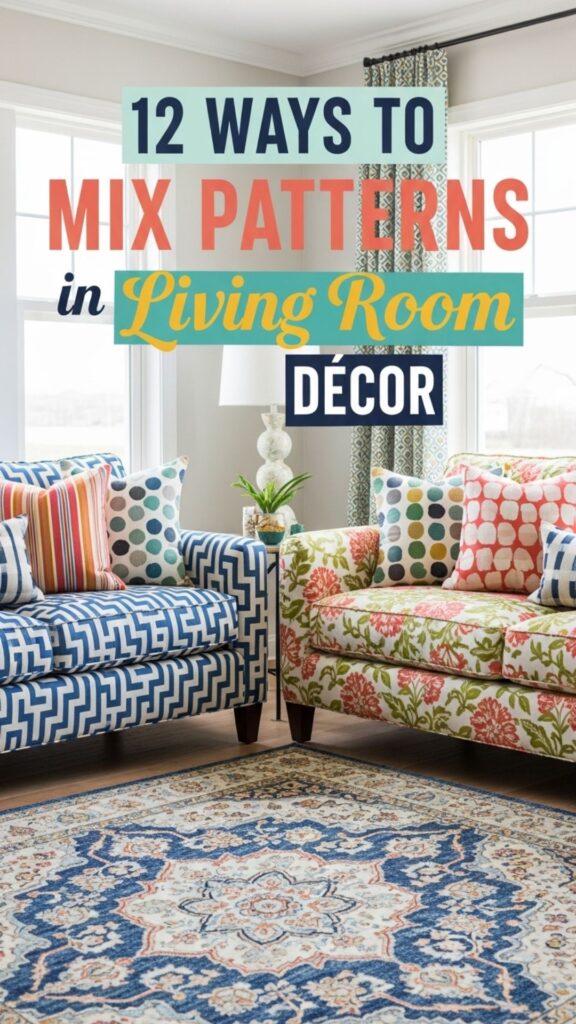 1. 12 Ways to Mix Patterns in Living Room Décor