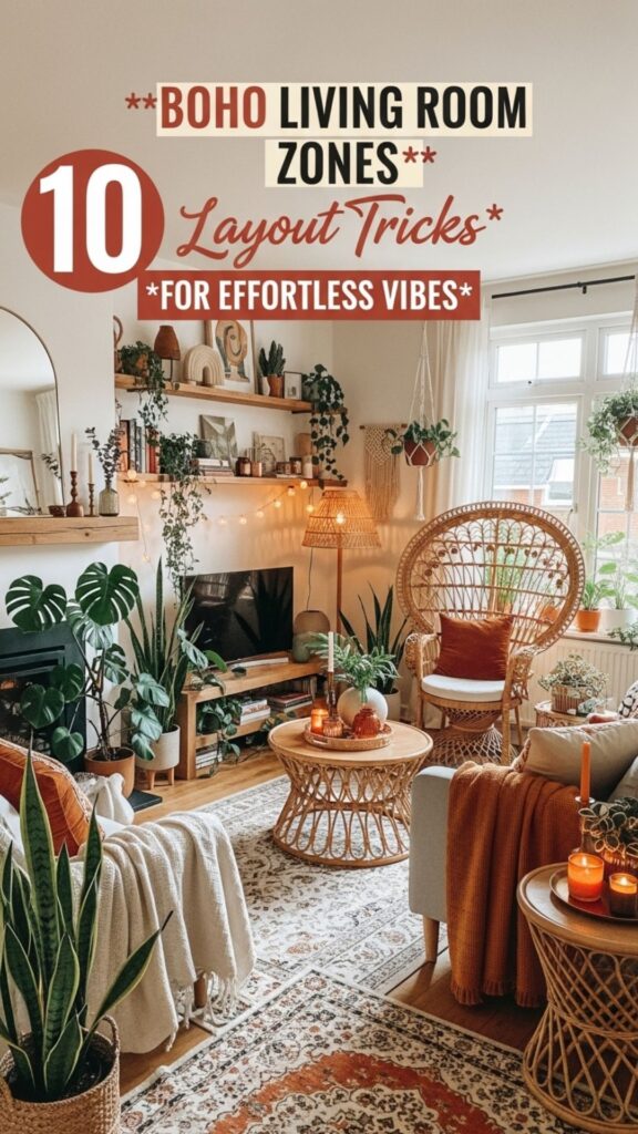 1. 10 Boho Living Room Zones Layout Tricks for Effortless Vibes