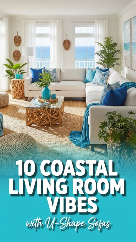1. 10 Coastal Living Room Vibes with U Shape Sofas