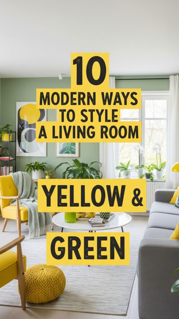 1. 10 Modern Ways to Style a Living Room Yellow and Green