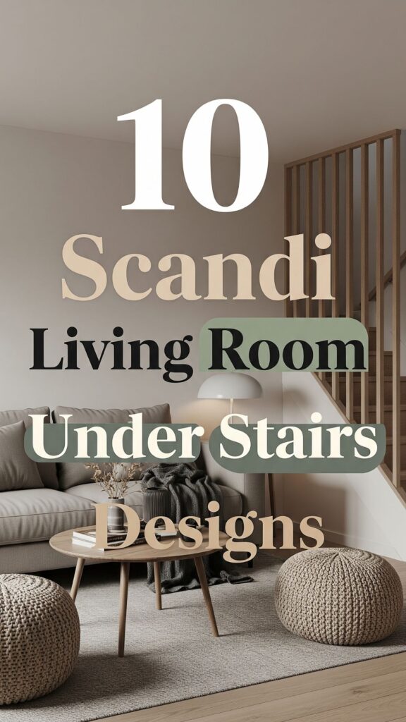 1. 10 Scandi Living Room Under Stairs Designs