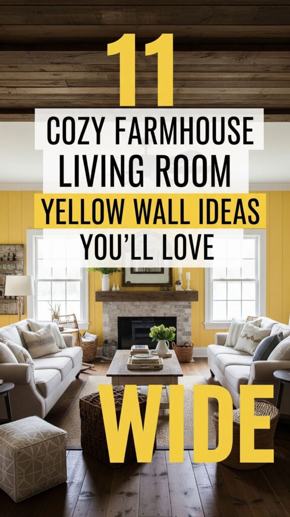 1. 11 Cozy Farmhouse Living Room Yellow Wall Ideas You’ll Love