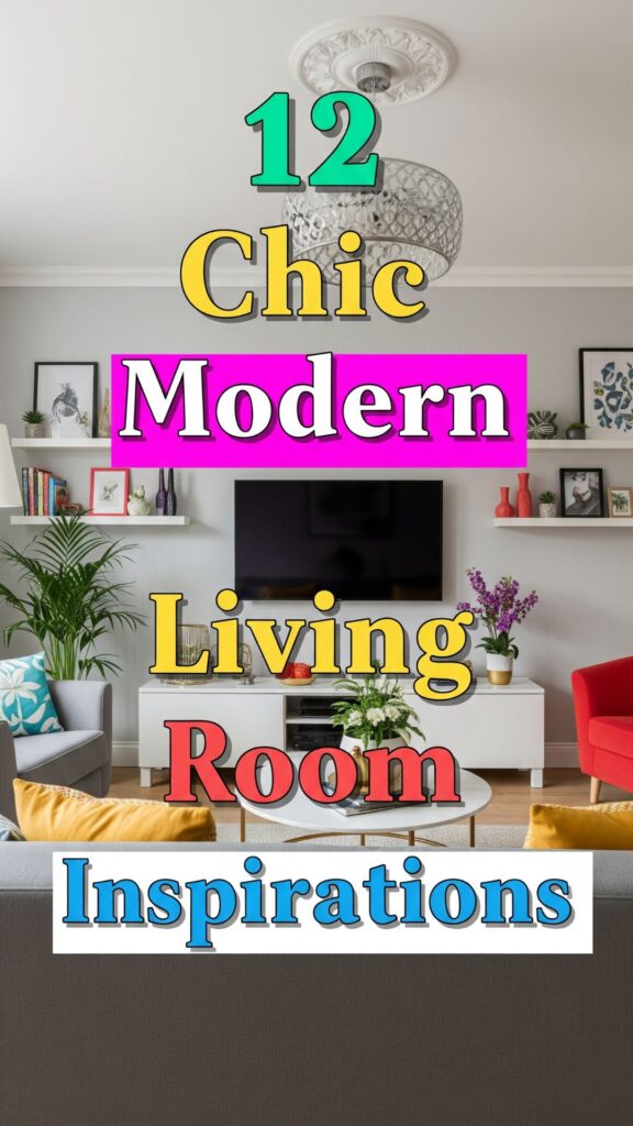 1. 12 Chic Modern Living Room Under TV Décor Inspirations