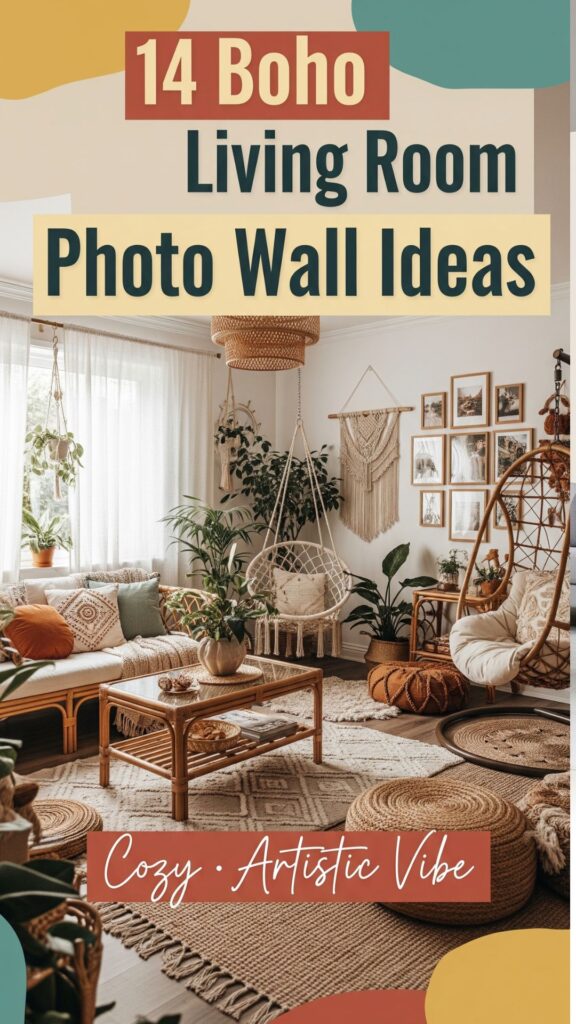 1. 14 Boho Living Room Photo Wall Ideas for a Cozy, Artistic Vibe