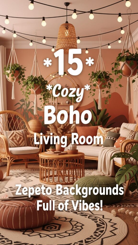 1. 15 Cozy Boho Living Room Zepeto Backgrounds Full of Vibes