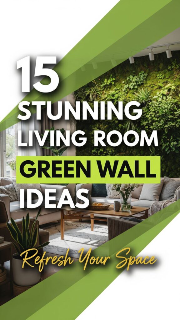 1. 15 Stunning Living Room Green Wall Ideas to Refresh Your Space