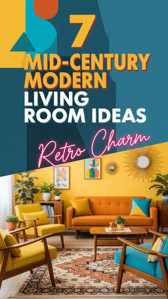 1. 7 Mid-Century Modern Living Room No Couch Ideas for Retro Charm
