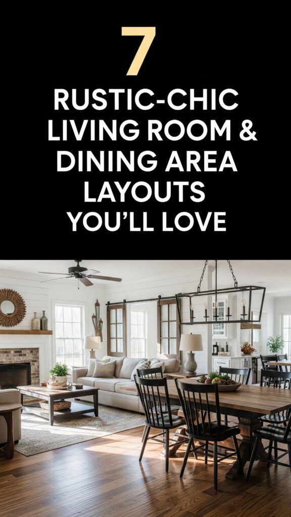 1. 7 Rustic-Chic Living Room with Dining Area Layouts You’ll Love