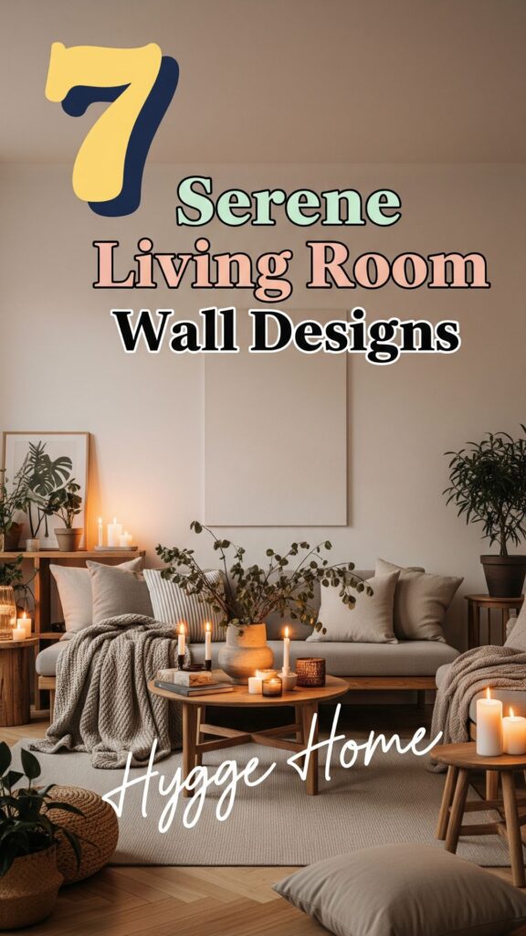 1. 7 Serene Living Room Wall Designs for a Hygge Home