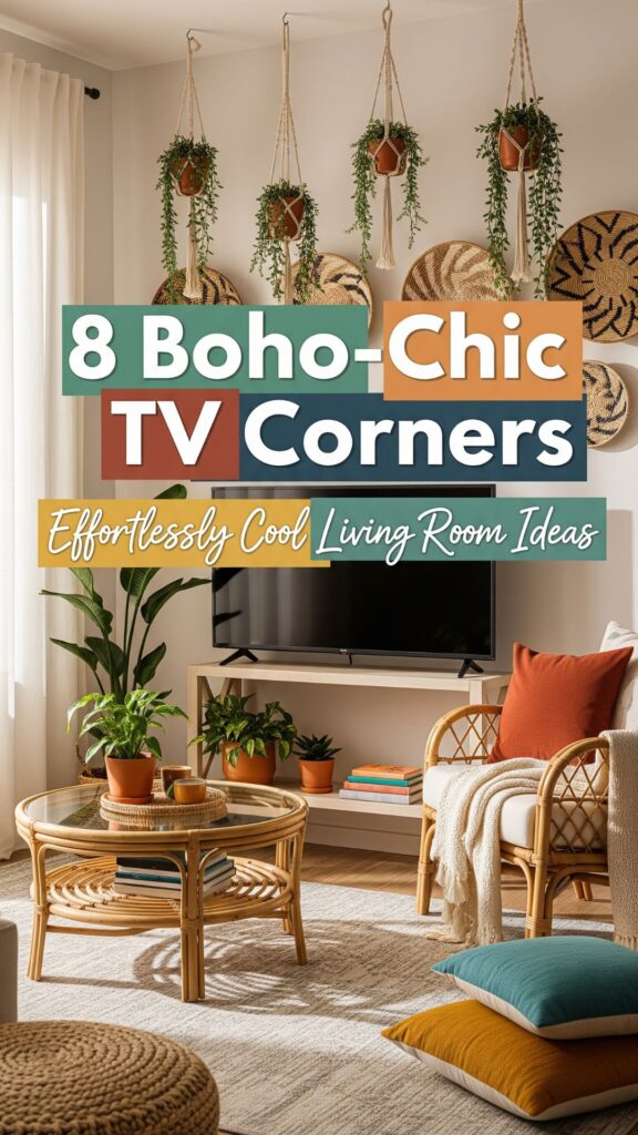 1. 8 Boho-Chic Living Room TV Corners That Feel Effortlessly Cool