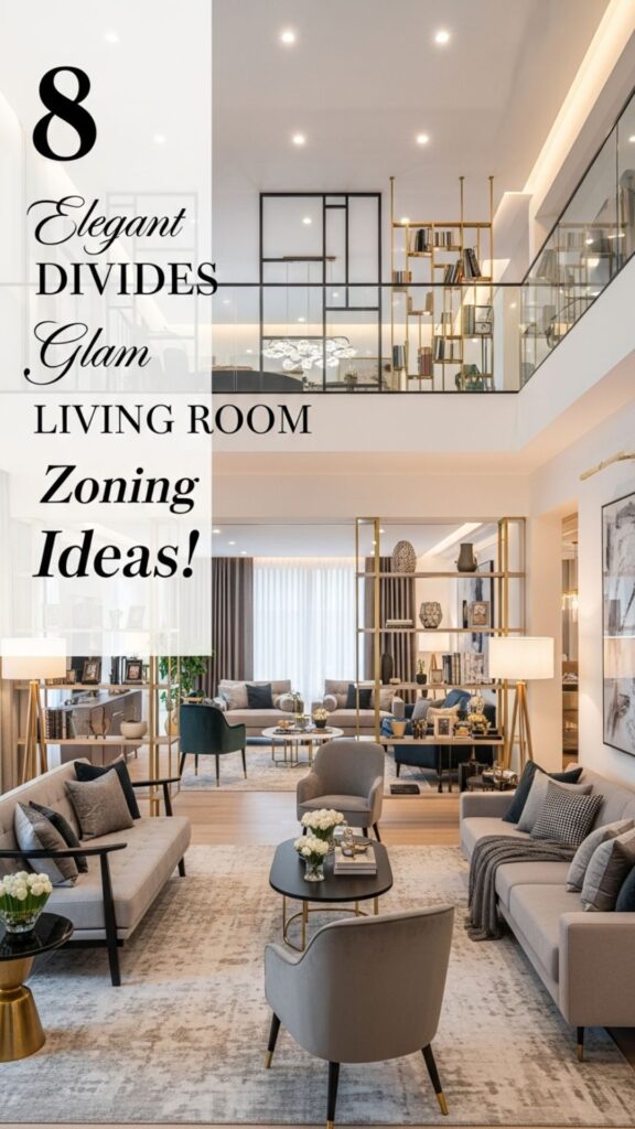 1. 8 Elegant Divides Glam Living Room Zoning Ideas