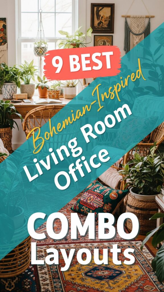 1. 9 Best Bohemian-Inspired Living Room Office Combo Layouts