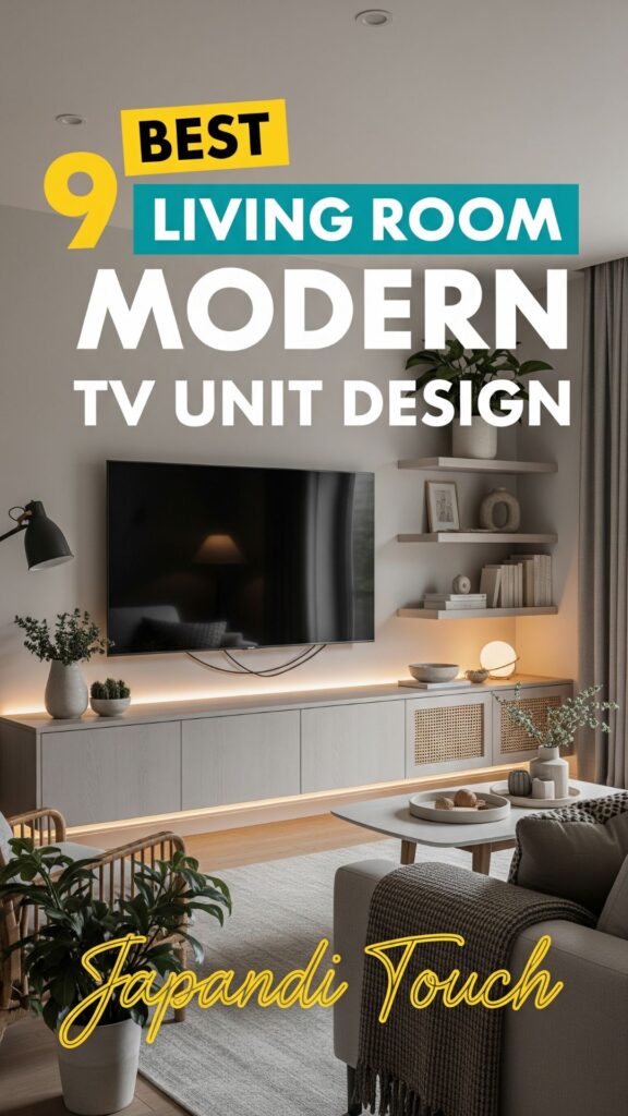 1. 9 Best Living Room TV Unit Design Modern Ideas with Japandi Touch