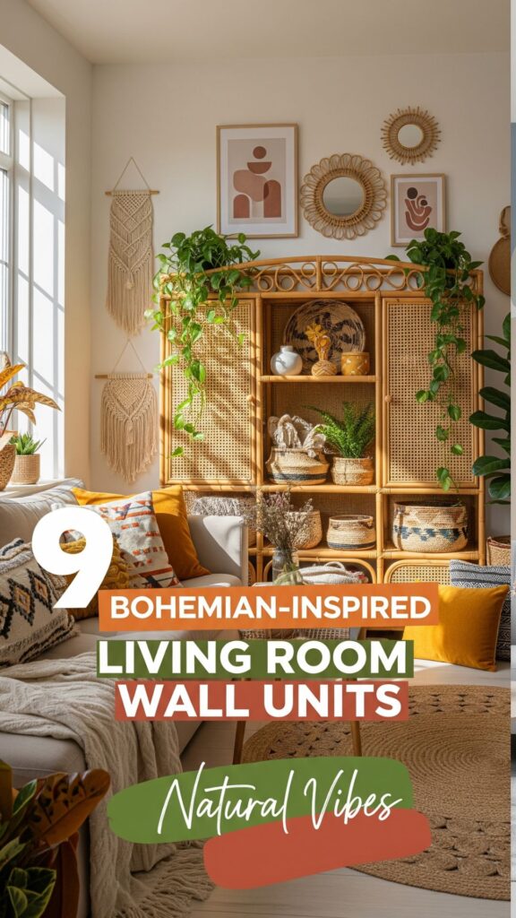 1. 9 Bohemian-Inspired Living Room Wall Units with Natural Vibes
