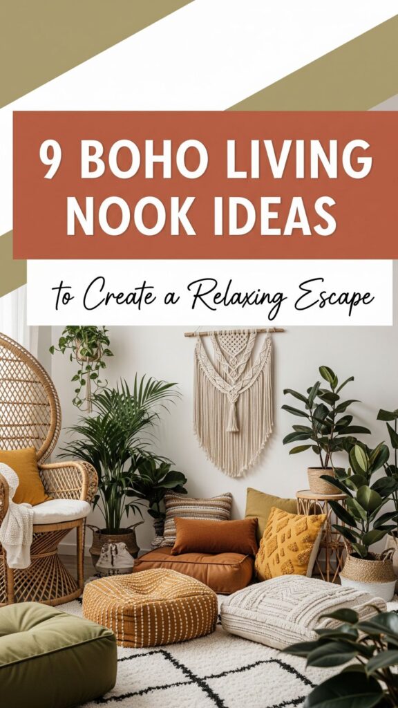 1. 9 Boho Living Room Nook Ideas to Create a Relaxing Escape