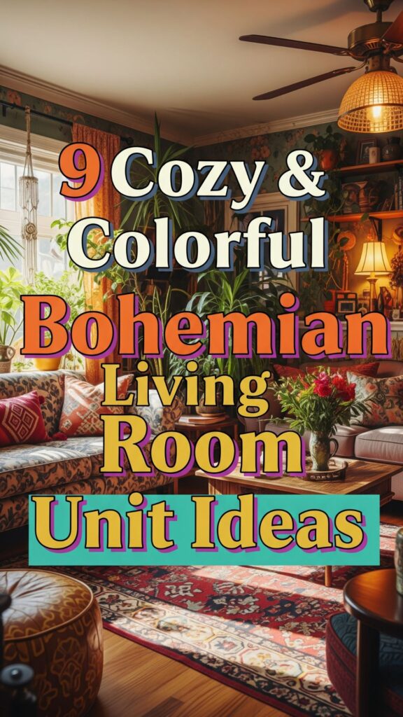 1. 9 Cozy & Colorful Bohemian Living Room Unit Ideas