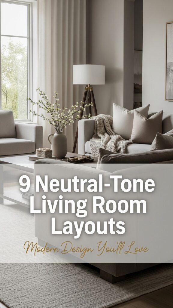 1. 9 Neutral-Tone Living Room Modern Design Layouts You’ll Love