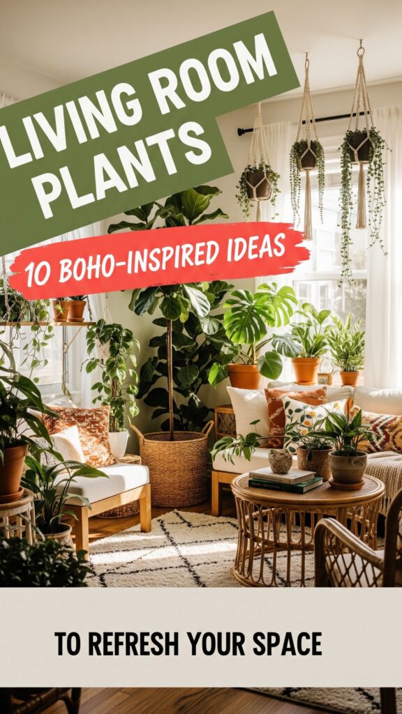 1. Living Room Plants 10 Boho-Inspired Ideas to Refresh Your Space
