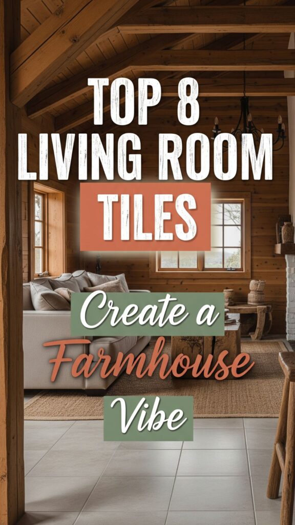 1. Top 8 Living Room Tiles to Create a Rustic Farmhouse Vibe