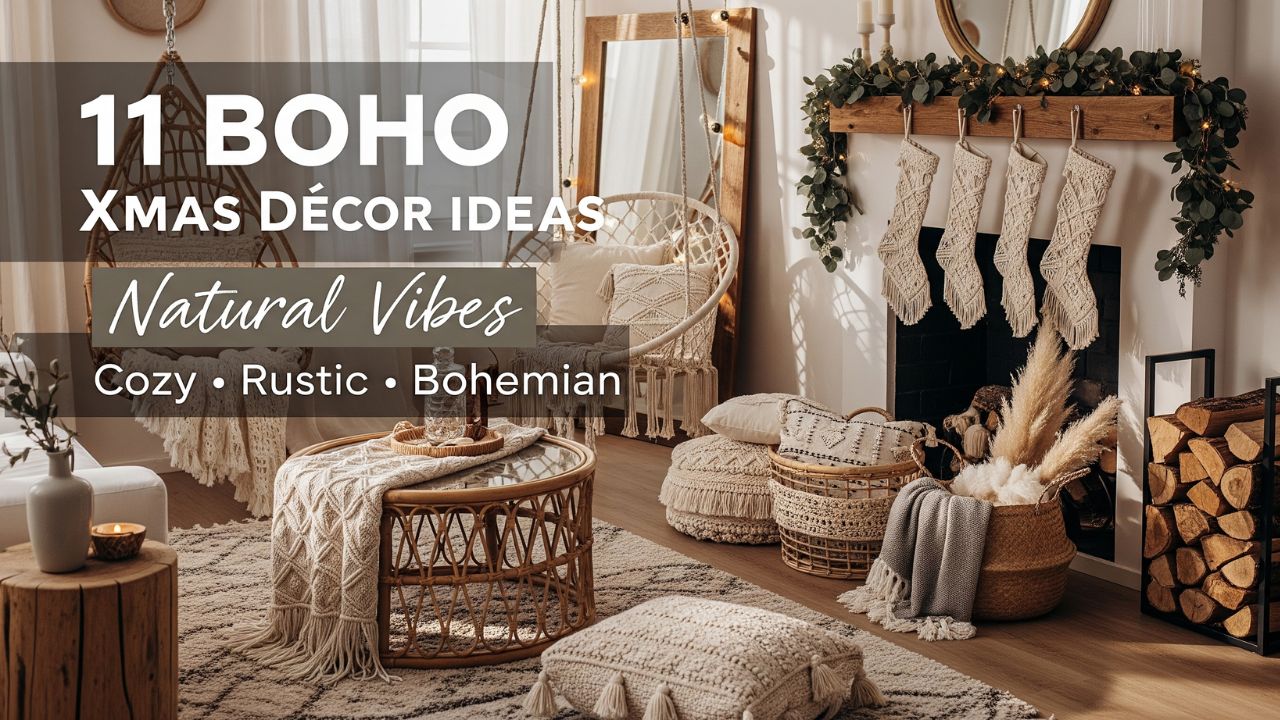 11 Boho Living Room Xmas Décor Ideas with Natural Vibes