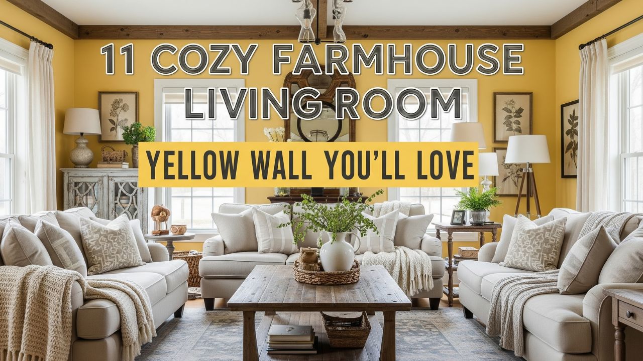 11 Cozy Farmhouse Living Room Yellow Wall Ideas You’ll Love