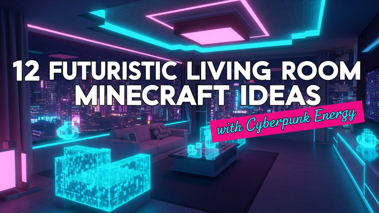 12 Futuristic Living Room Minecraft Ideas with Cyberpunk Energy