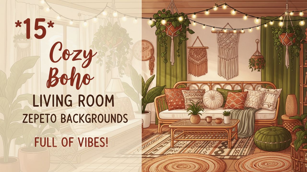 15 Cozy Boho Living Room Zepeto Backgrounds Full of Vibes