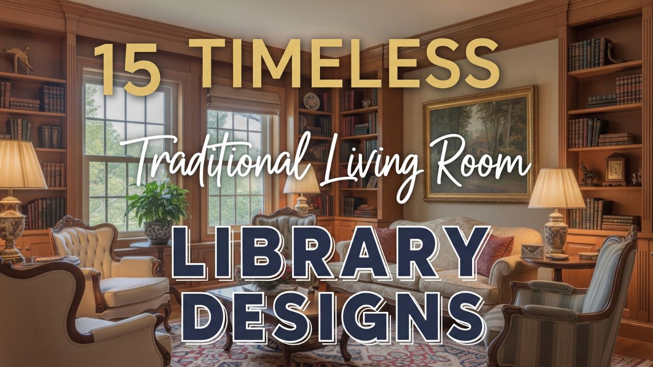 15 Timeless Traditional Living Room Library Designs