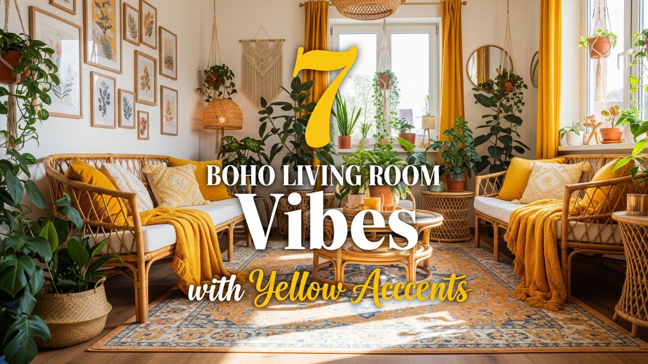 7 Boho Living Room Vibes with Yellow Accents