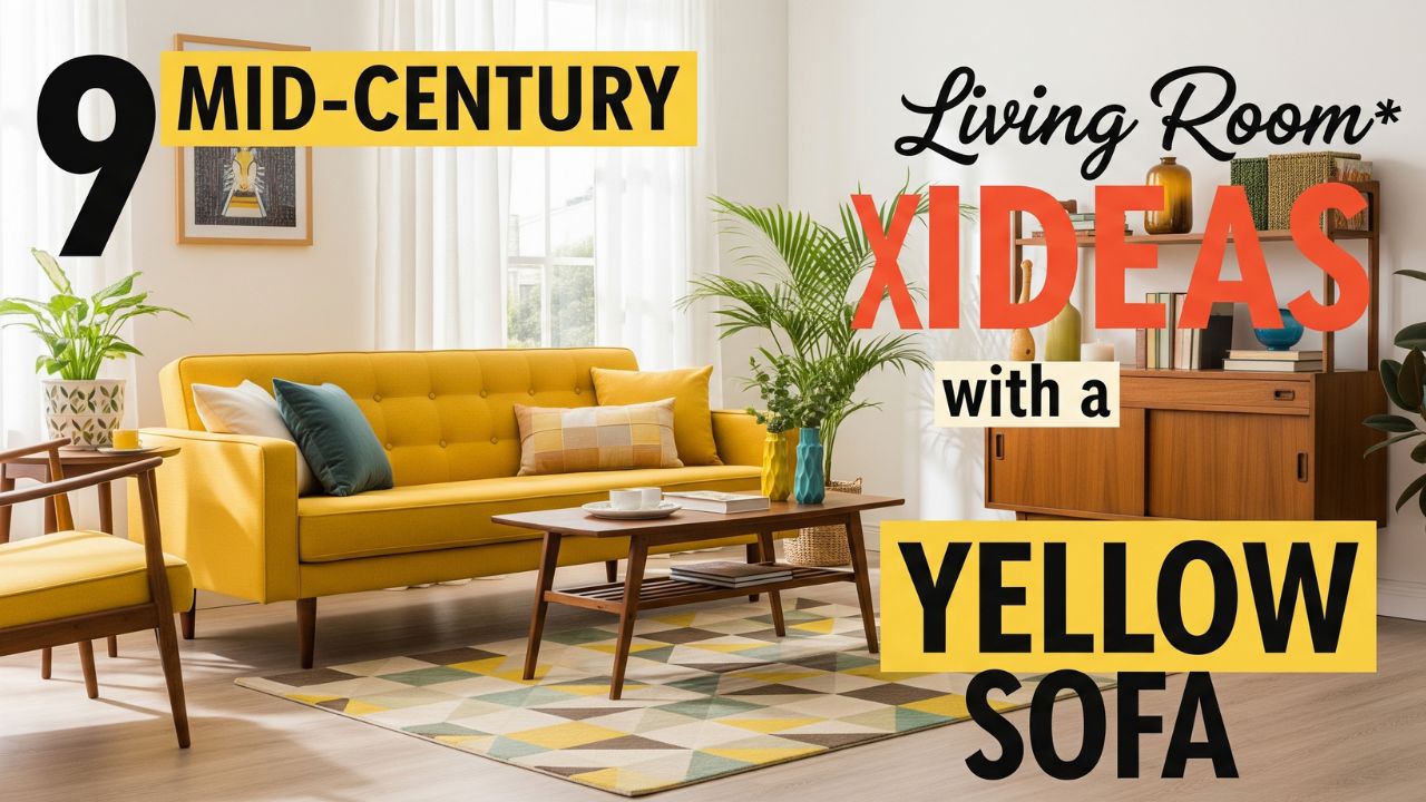 9 Mid-Century Living Room Ideas with a Yellow Sofa