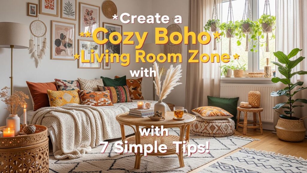 Create a Cozy Boho Living Room Zone with These 7 Simple Tips