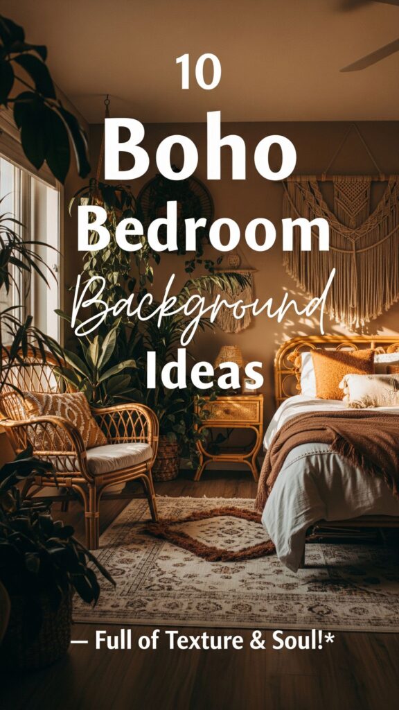 1. 10 Boho Bedroom Background Ideas Full of Texture and Soul
