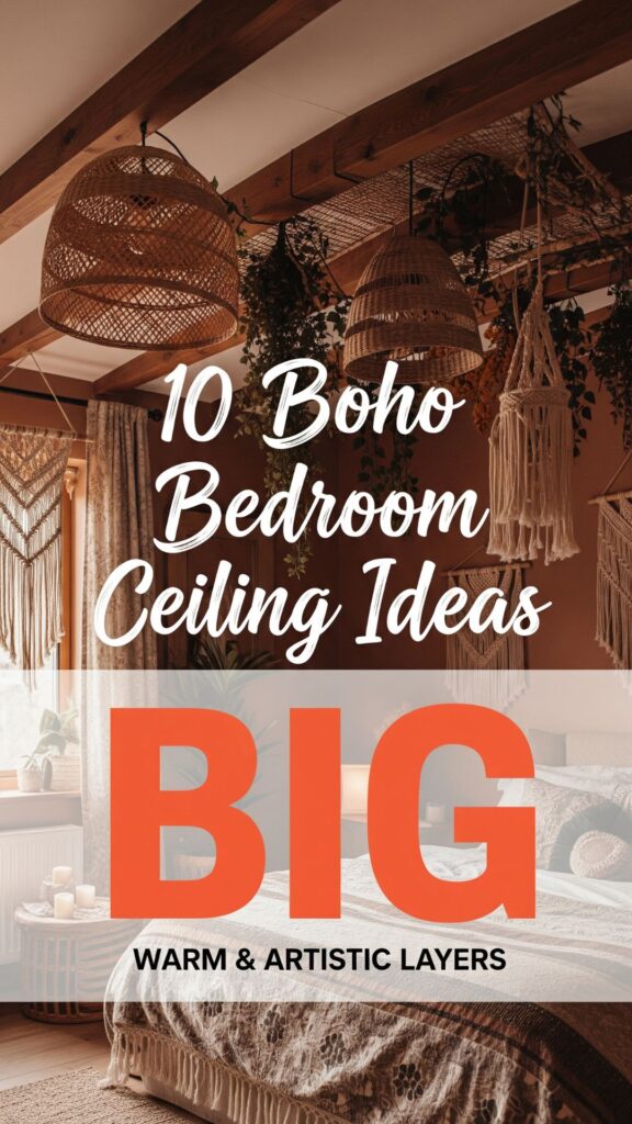 1. 10 Boho Bedroom False Ceiling Ideas with Warm, Artistic Layers