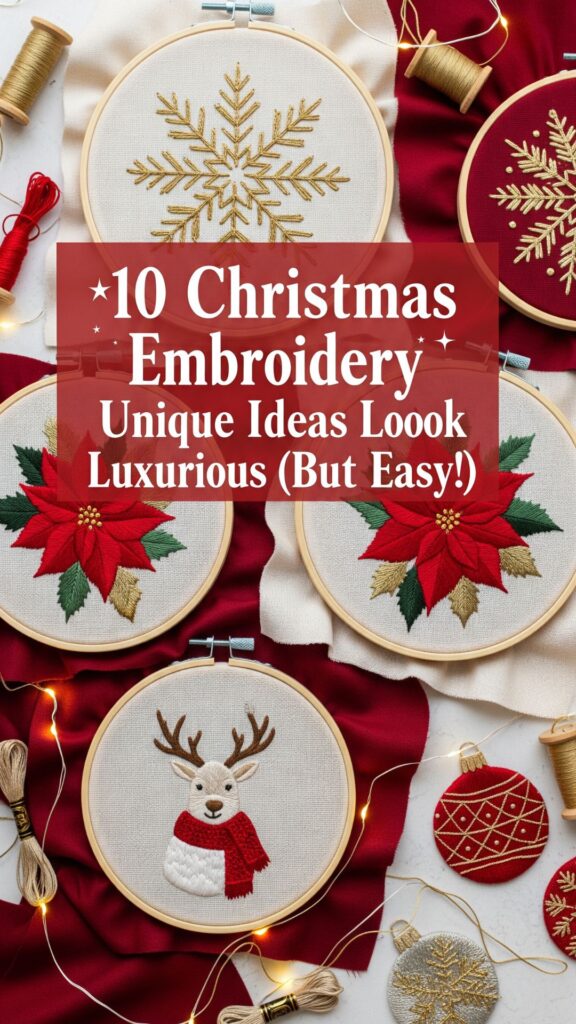 1. 10 Christmas Embroidery Unique Ideas That Look Luxurious (But Easy!)