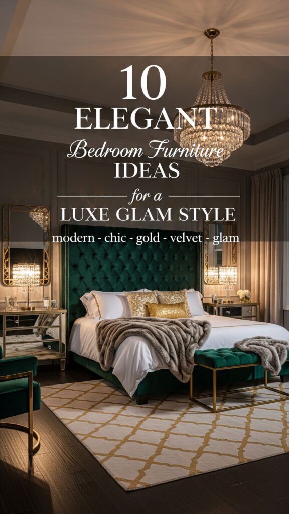 1. 10 Elegant Bedroom Furniture Ideas for a Luxe Glam Style