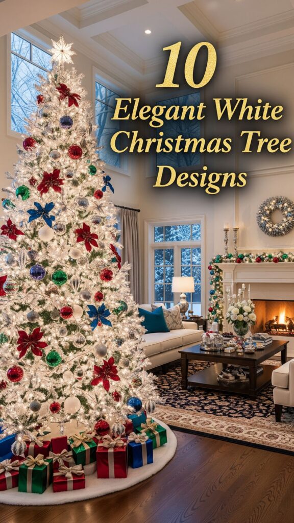 1. 10 Elegant White Christmas Tree Designs for a Glamorous Holiday Home