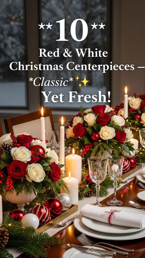 1. 10 Red & White Christmas Centerpieces That Feel Classic Yet Fresh