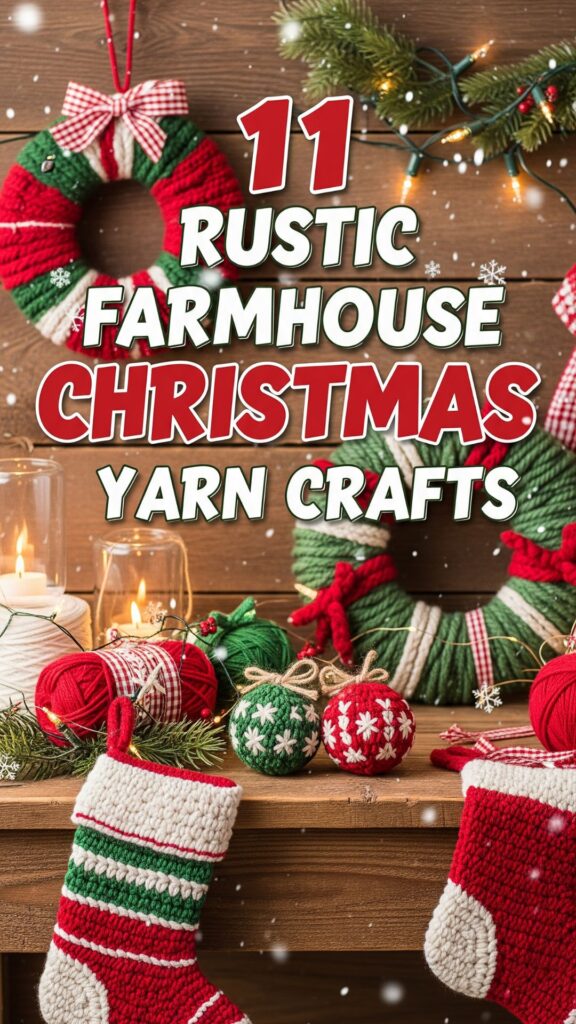 1. 11 Rustic Farmhouse Christmas Yarn Crafts for Warm Holiday Decor