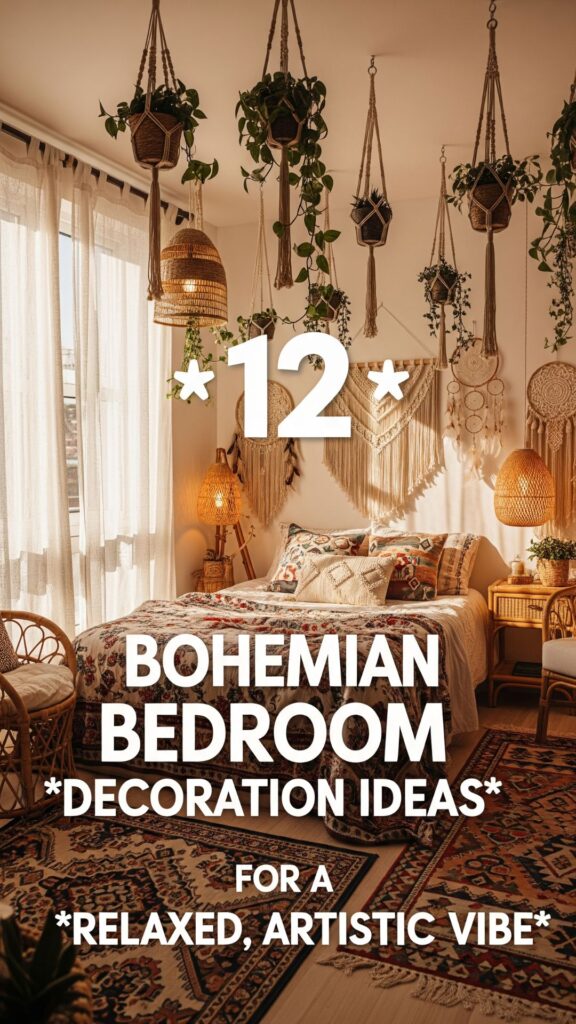 1. 12 Bohemian Bedroom Decoration Ideas for a Relaxed, Artistic Vibe